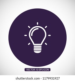 bulb, icon, light, vector, lamp, 