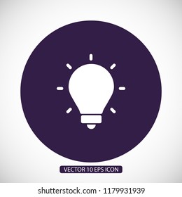 bulb, icon, light, vector, lamp, 