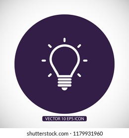 bulb, icon, light, vector, lamp, 