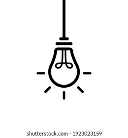 Bulb icon. Lighting lamp icon. Vector EPS 10. Isolated on white background
