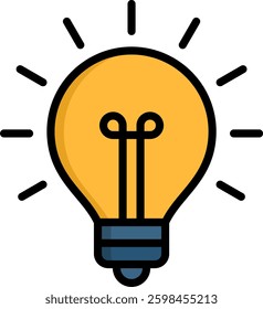 Bulb Icon Lineal Color Vector Illustration