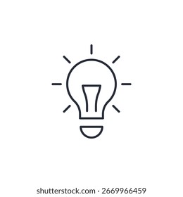 ícone de lâmpada. sinal de estilo linear para conceito móvel e web design. Ícone de vetor. Símbolo, ilustração de logotipo. Gráficos vetoriais