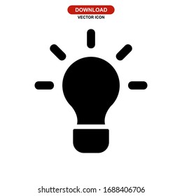 bulb icon or logo isolated sign symbol vector illustration - high quality black style vector icons
