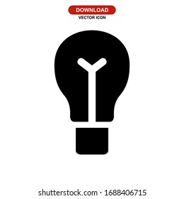 bulb icon or logo isolated sign symbol vector illustration - high quality black style vector icons

