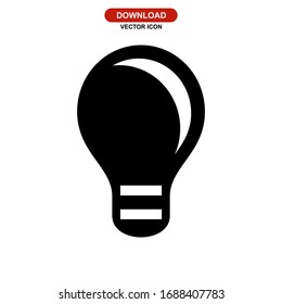 Icono de bombilla o logotipo símbolo de signo aislado ilustración vectorial - iconos vectoriales de estilo negro de alta calidad

