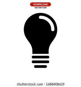 bulb icon or logo isolated sign symbol vector illustration - high quality black style vector icons
