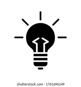Icono de la bombilla o logotipo símbolo de signo aislado ilustración vectorial - iconos vectoriales de estilo negro de alta calidad
