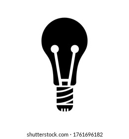 Icono de la bombilla o logotipo símbolo de signo aislado ilustración vectorial - iconos vectoriales de estilo negro de alta calidad
