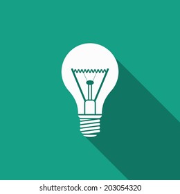 bulb icon with long shadow