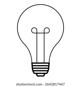 Bulb Icon With NO-Fill Color, Light Bulb Icon, Idea Generating bulb concept vector illustration in EPS-10 format 