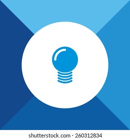Bulb Icon on Blue Background. Eps-10.