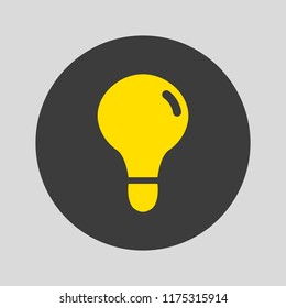 Bulb icon on gray background. Vector illustration