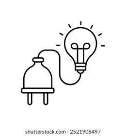 bulb icon. Outline style design isolated on white background