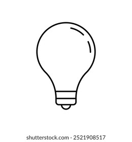 bulb icon. Outline style design isolated on white background