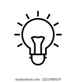 bulb icon. Outline style design isolated on white background