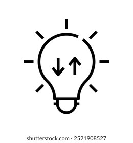 bulb icon. Outline style design isolated on white background