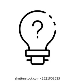 bulb icon. Outline style design isolated on white background