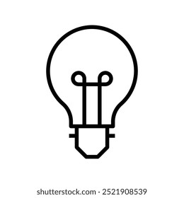 bulb icon. Outline style design isolated on white background