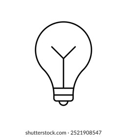 bulb icon. Outline style design isolated on white background