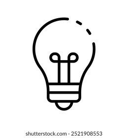 bulb icon. Outline style design isolated on white background