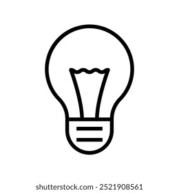 bulb icon. Outline style design isolated on white background