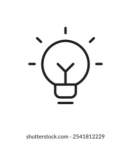 Bulb icon Outline vector for web ui