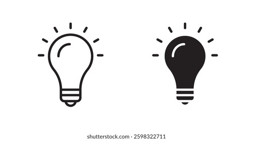 Bulb icon outlined icon vector collection.