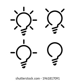 Bulb icon pack, eps 10