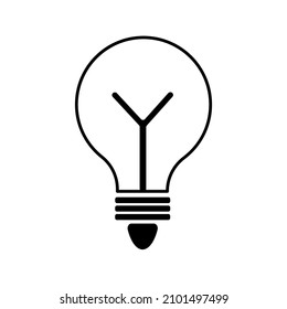 Bulb icon. Realistic sign. Electricity concept. Idea symbol. Line art. Creative design. Vector illustration. Stock image. 