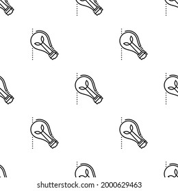 Icono De Bombilla Patrón Sin Marea, Icono De Bombilla Fluorescente Eléctrica Ilustración De Arte