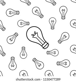 Bulb Icon Seamless Pattern Vector Art Illustration