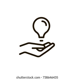 Bulb icon set. Collection of high quality outline idea pictograms in modern flat style. Black information symbol for web design and mobile app on white background. Light line logo.