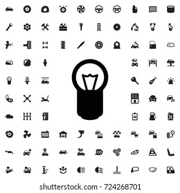 Bulb icon. set of filled car service icons.