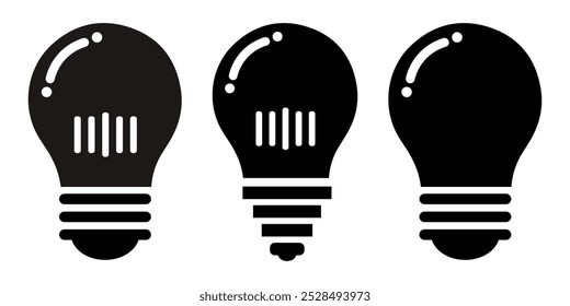 Bulb icon set, Ideas and Innovation symbol,  Solution, creative thinking, Electrical symble.