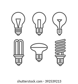 Bulb icon set. Light bulbs