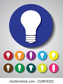 Bulb icon set, Light bulb idea icon collection ,new idea concept 