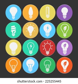 Bulb Icon Set Vector.