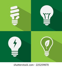 Bulb icon set vector.