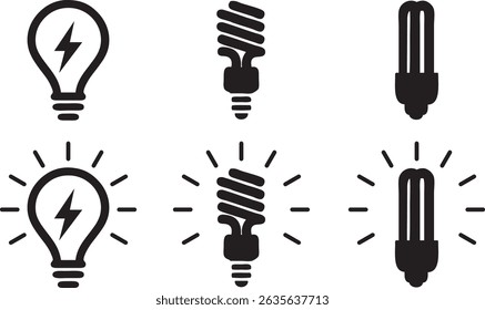 Conjunto de iconos de bombilla – Colección de Vector

