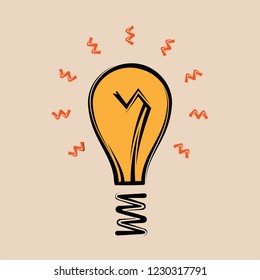 Ilustración vectorial de conjunto de iconos de bombilla