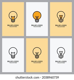 bulb icon Set vector illustration of logo template
