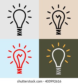 Bulb Icon Set Vector Illustration