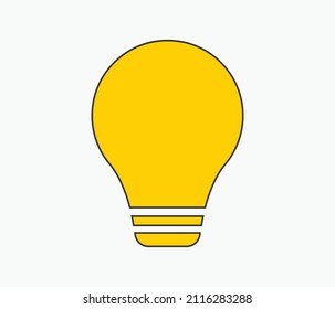 Icono de la bombilla símbolo de la ilustración vector color amarillo
