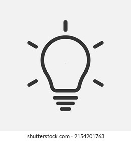 bulb icon. Simple line icon. Vector illustration. Eps 10.