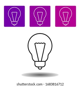 icono de la bombilla. Esquema simple vectorial de conjunto web para UI y UX, sitio web o aplicación móvil