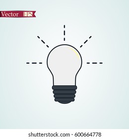 bulb icon stock vector illustration flat design
