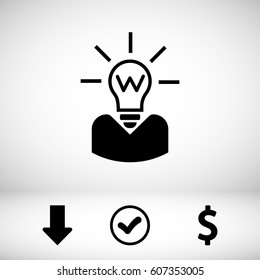 bulb icon stock vector illustration flat design