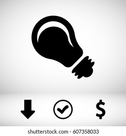 bulb icon stock vector illustration flat design