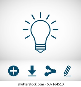bulb icon stock vector illustration flat design