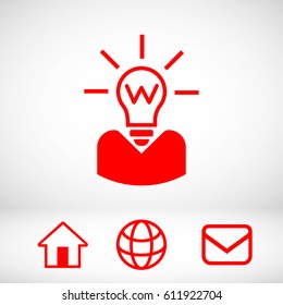 bulb icon stock vector illustration flat design